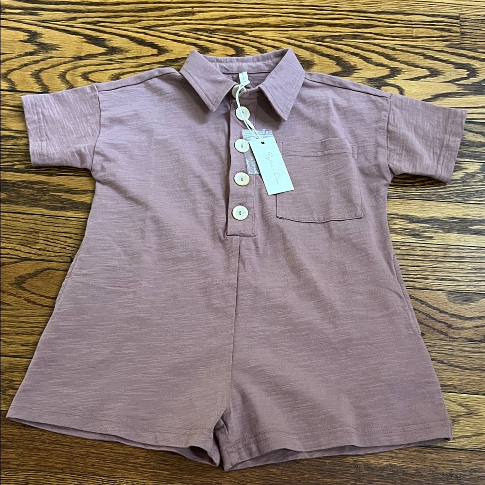 Rylee and Cru Short Sleeve Button-Up Romper